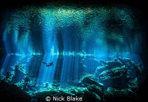 'The Light Shines On'
Diver in Kukulkan Cenote, Yucatan ... by Nick Blake 